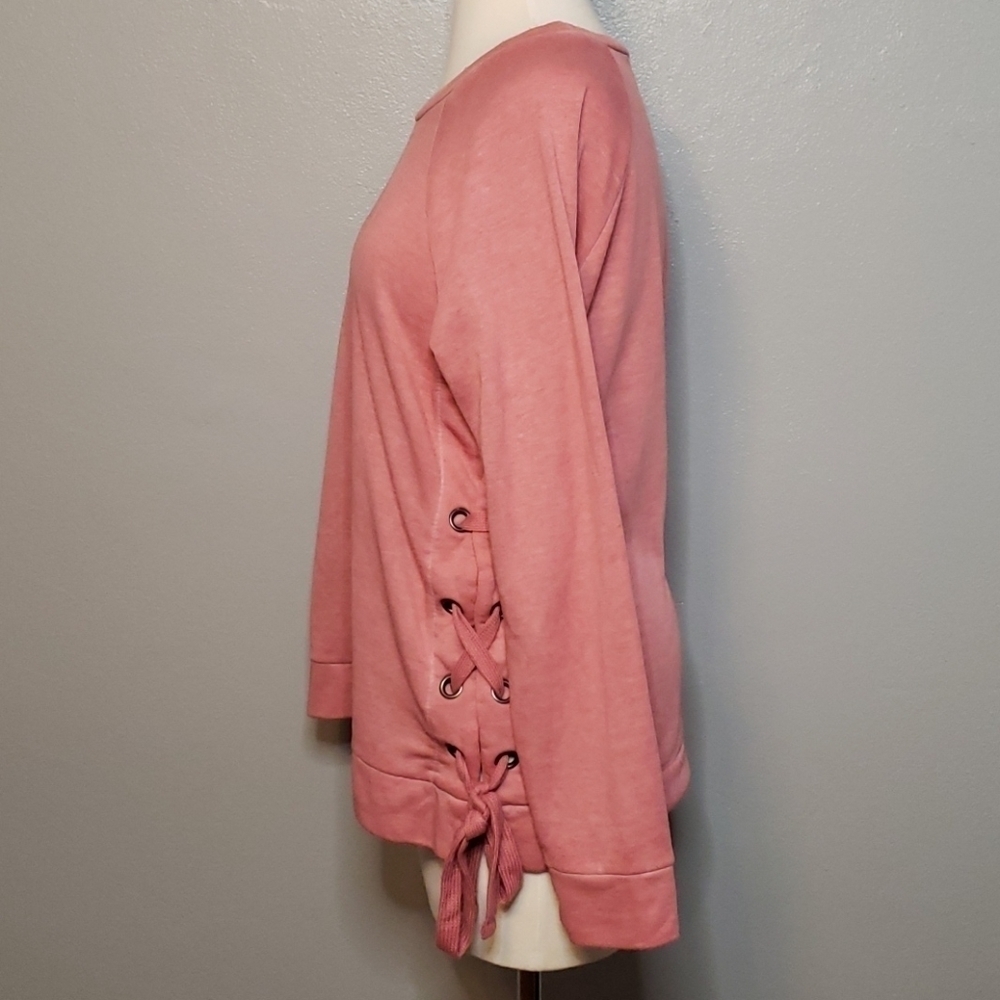 ana Sweatshirt Large Raspberry Pink Side Laces - Picture 3 of 7